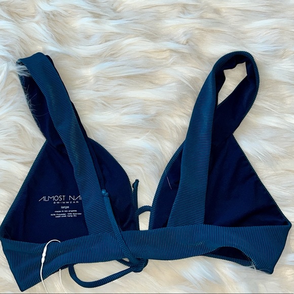 🆕 Almost Naked Swimwear Blue Ribbed Bikini - Picture 3 of 7